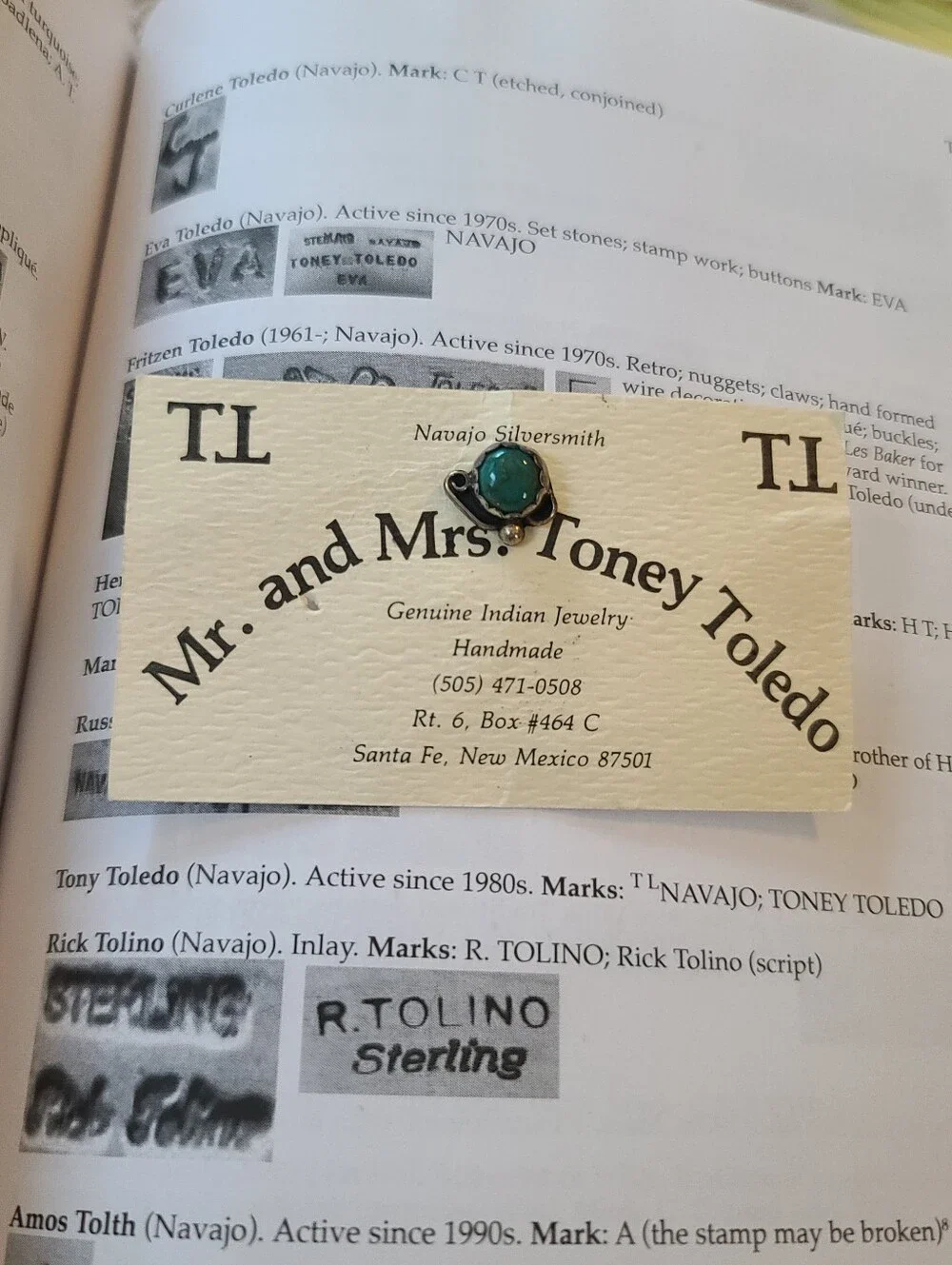 $165 Navajo Artisan Toney Toledo of Santa Fe Circa 1970-80's Turquoise Tie Tack!